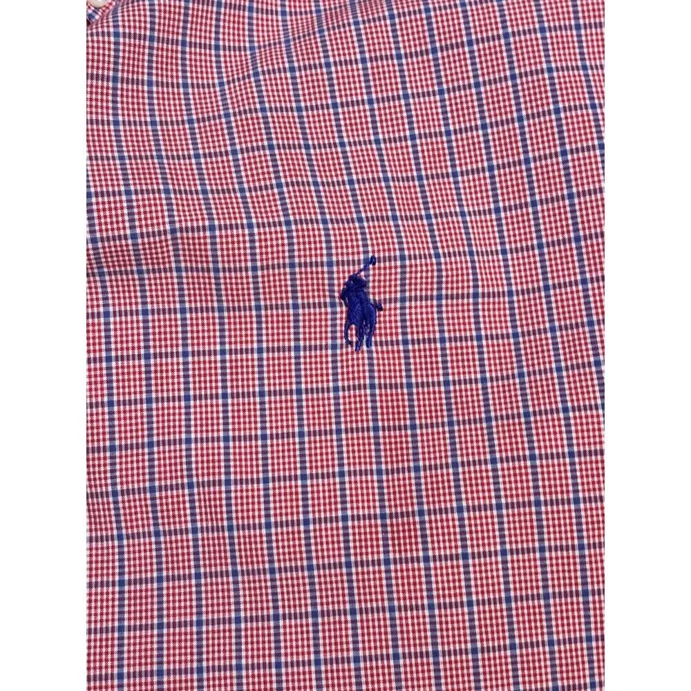Ralph Lauren Blake XL Red Blue Plaid Button Down Shirt 100% Cotton
